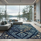 Elite Midnight Blue Filigree Medallion Rug