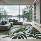 Elegant Sage Fern Botanical Foliage Rug