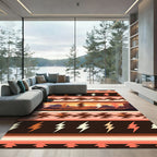 Sunset Mesa Lightning Tribal Stripes Rug