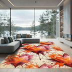 Fiery Heartburst Splash Art Rug