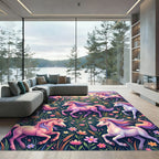 Whimsical Pastel Unicorn Floral Meadow Rug