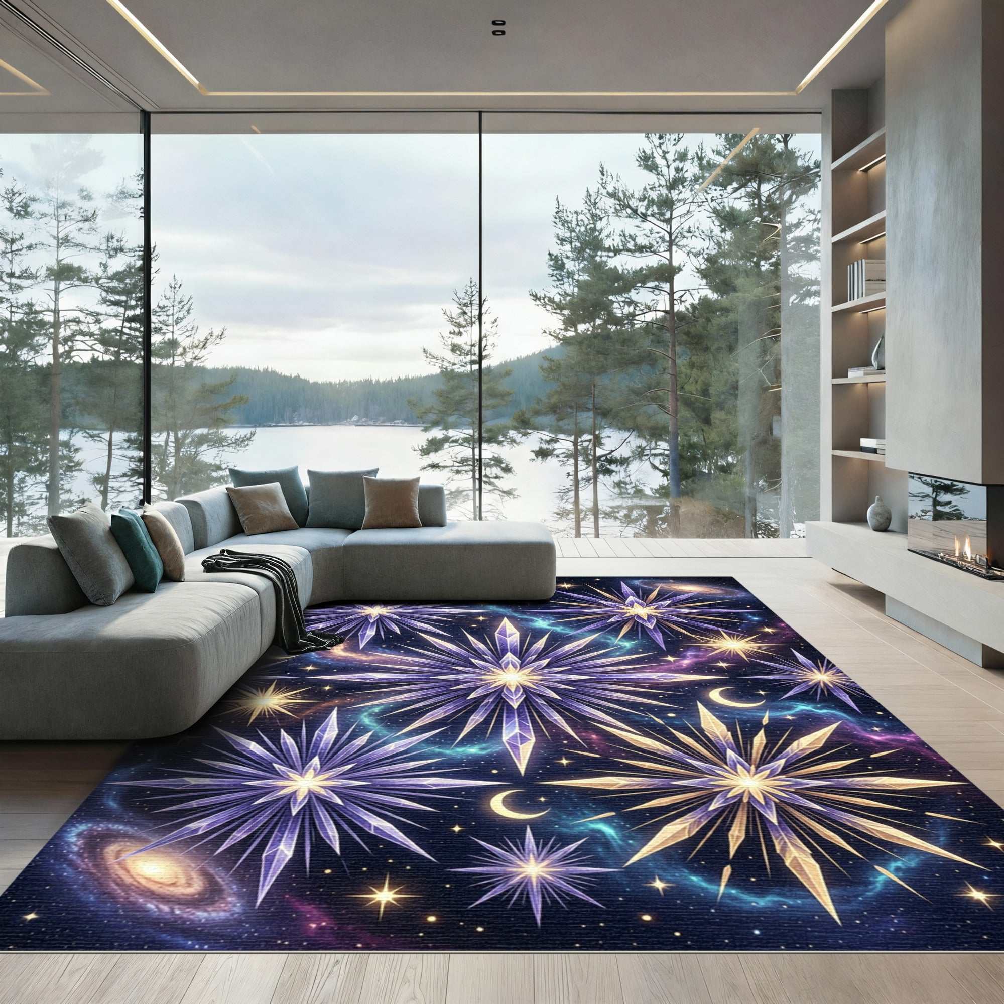 Cosmic Crystal Star Galaxy Scatter Rug