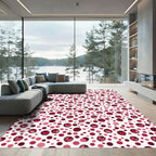 Red Rose Polka Dot Scatter Rug