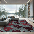 Dark Crimson Tattered Heart Collage Rug
