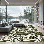 Forest Reptile Botanical Sage Green Tapestry Rug