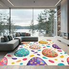 Playful Polka Dot Confetti Easter Eggs Rug
