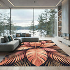 Terracotta Leaf Arrangement Tropical Rug