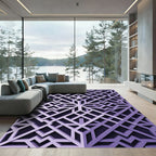 Geometric Lavender Interlocking Lattice Area Rug