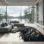 Majestic Monochrome Horse Profile Art Rug