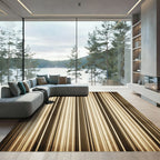 Vintage Sepia Neutral Vertical Stripe Rug