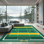 Green and Yellow Football Field Rug