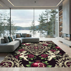 Baroque Cherub Rose Pomegranate Medallion Rug