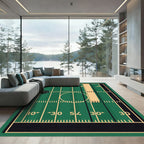 Green Field Football Line Art Rug