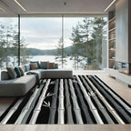Monochromatic Bamboo Forest Vertical Texture Rug