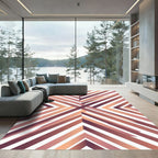 Modern Copper Geometric Angular Chevron Rug