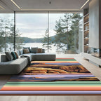 Desert Mesa Striped Southwest Landscape Rug