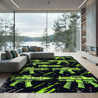 Neon Pixelated Laser Tactical Graphic Rug