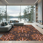 Celestial Compass Earthy Brown Tile Rug