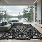 Ornate Silver Star Damascus Filigree Rug