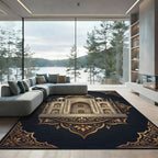 Golden Taj Mahal Palace Ornate Rug