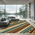 Abstract Geometric Alpine Mountain Slope Rug