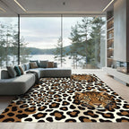 Leopard Face Spots Animal Skin Rug