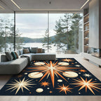 Geometric Mid Century Celestial Star Rug