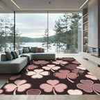 Blush Pink Minimalist Clover Field Rug