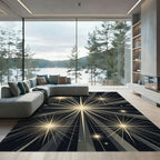 Radiant Golden Starburst Night Rug