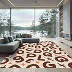Brown Alphabet Scatter Cream Rug