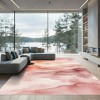 Rustic Coral Abstract Cloudscape Rug