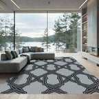 Geometric Interlocking Chain Medallion Rug