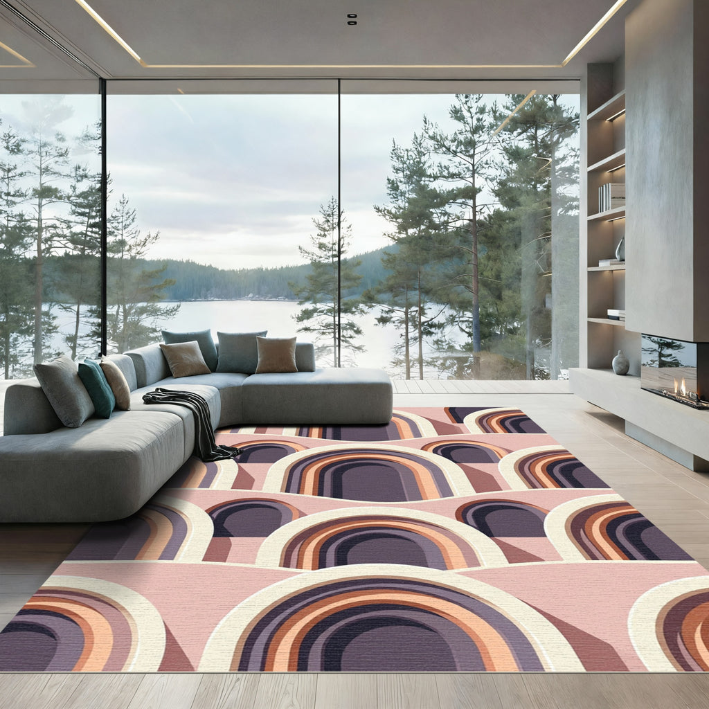 Terracotta Arch Waves Repeating Composition Rug