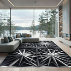 Monochromatic Geometric Star Burst Rug