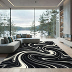 Monochromatic Swirl Flow Rug