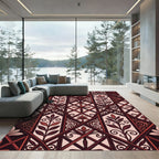 Gothic Burgundy Trellis Leaf Rug