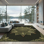 Sage Green Ornate Star Paisley Medallion Rug