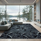 Mechanical Gray Turbine Vortex Rug