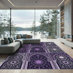 Purple Archway Medallion Intricate Floral Rug