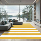 Modern Sunshine Yellow Horizontal Striped Rug