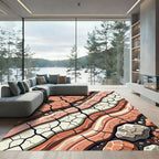 Cracked Earth Terracotta Layered Linear Rug