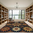Golden Starburst Geometric Earth Tone Rug