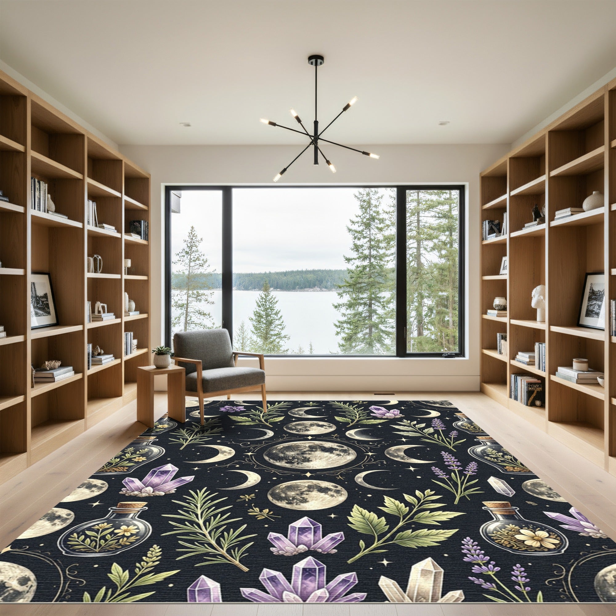 Celestial Moon Crystal and Herbal Alchemy Rug