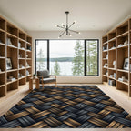 Dark Bronze Woven Herringbone Rug