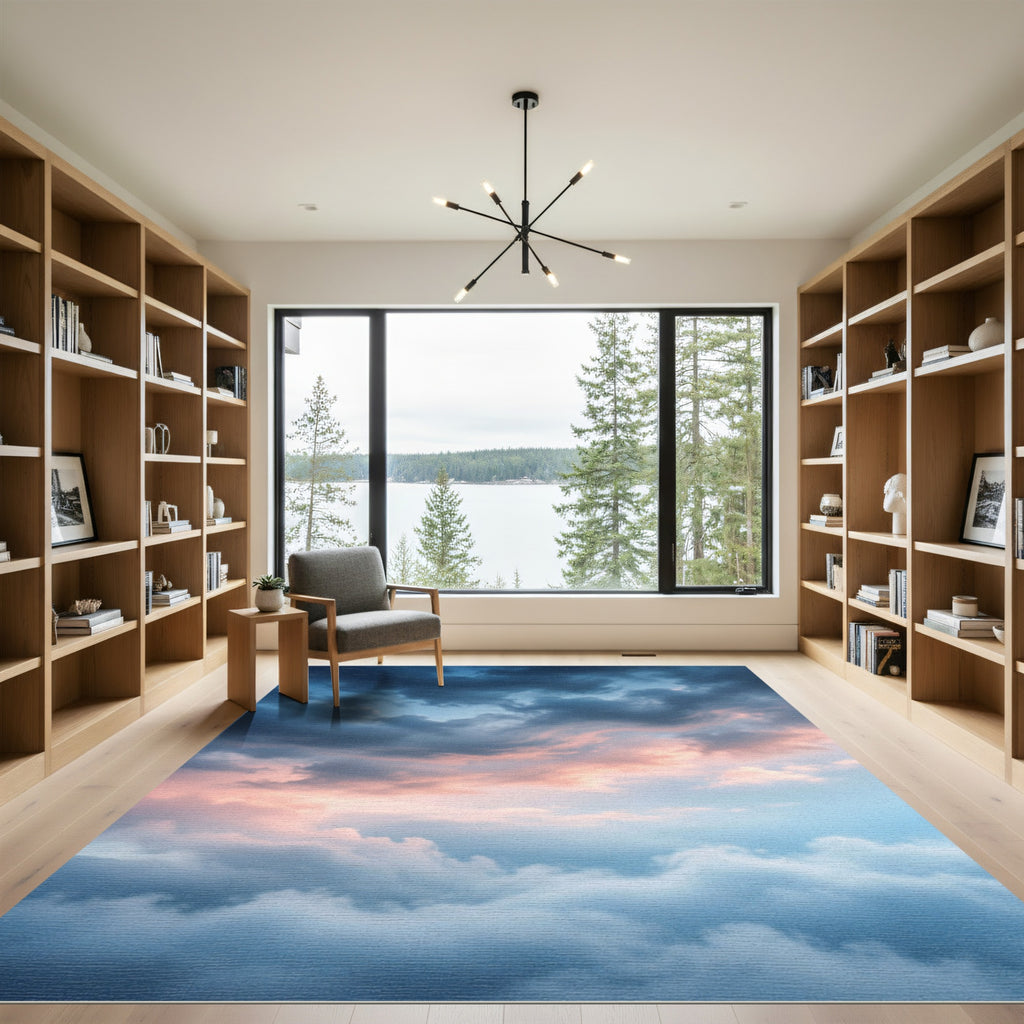 Stormy Clouds Swirl Sunset Hues Rug