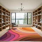 Abstract Sunset Gradient Curving Layers Rug