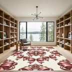 Blush Satin Bow Ornament Decorative Art Rug