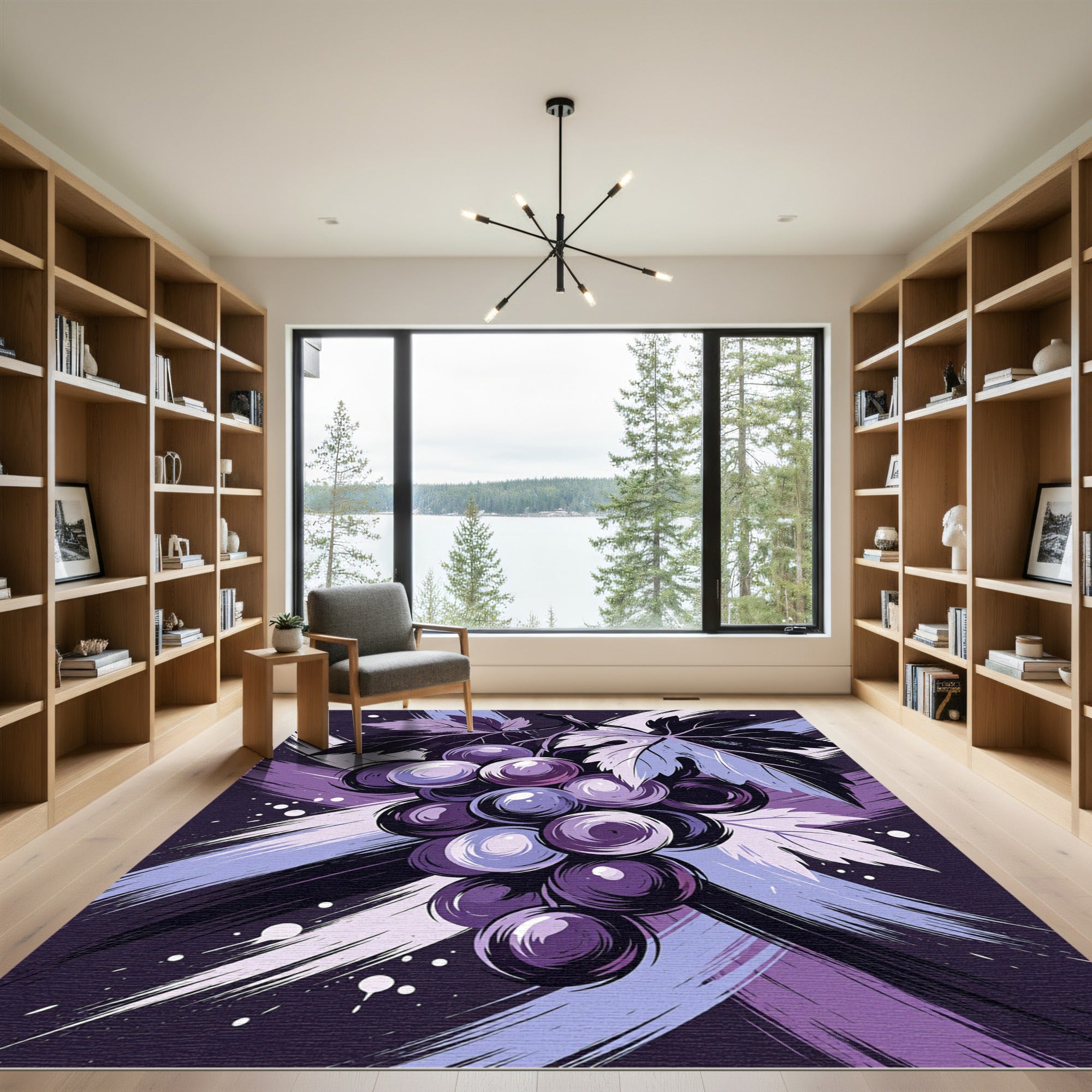 Sophisticated Purple Vineyard Grape Cluster Rug