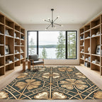 Art Deco Gold Clover Lattice Rug