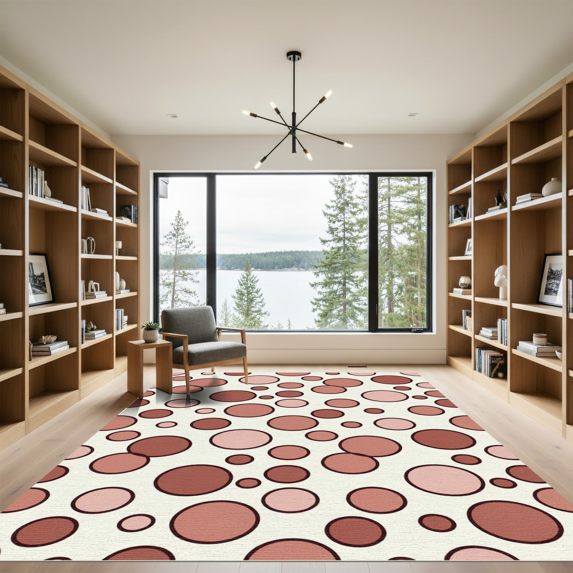Terracotta Dot Abstract Confetti Wallpaper Rug